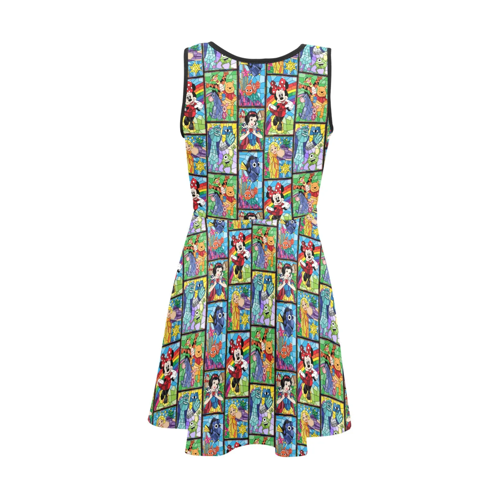 Stained Glass Characters Girls' Sleeveless Sundress