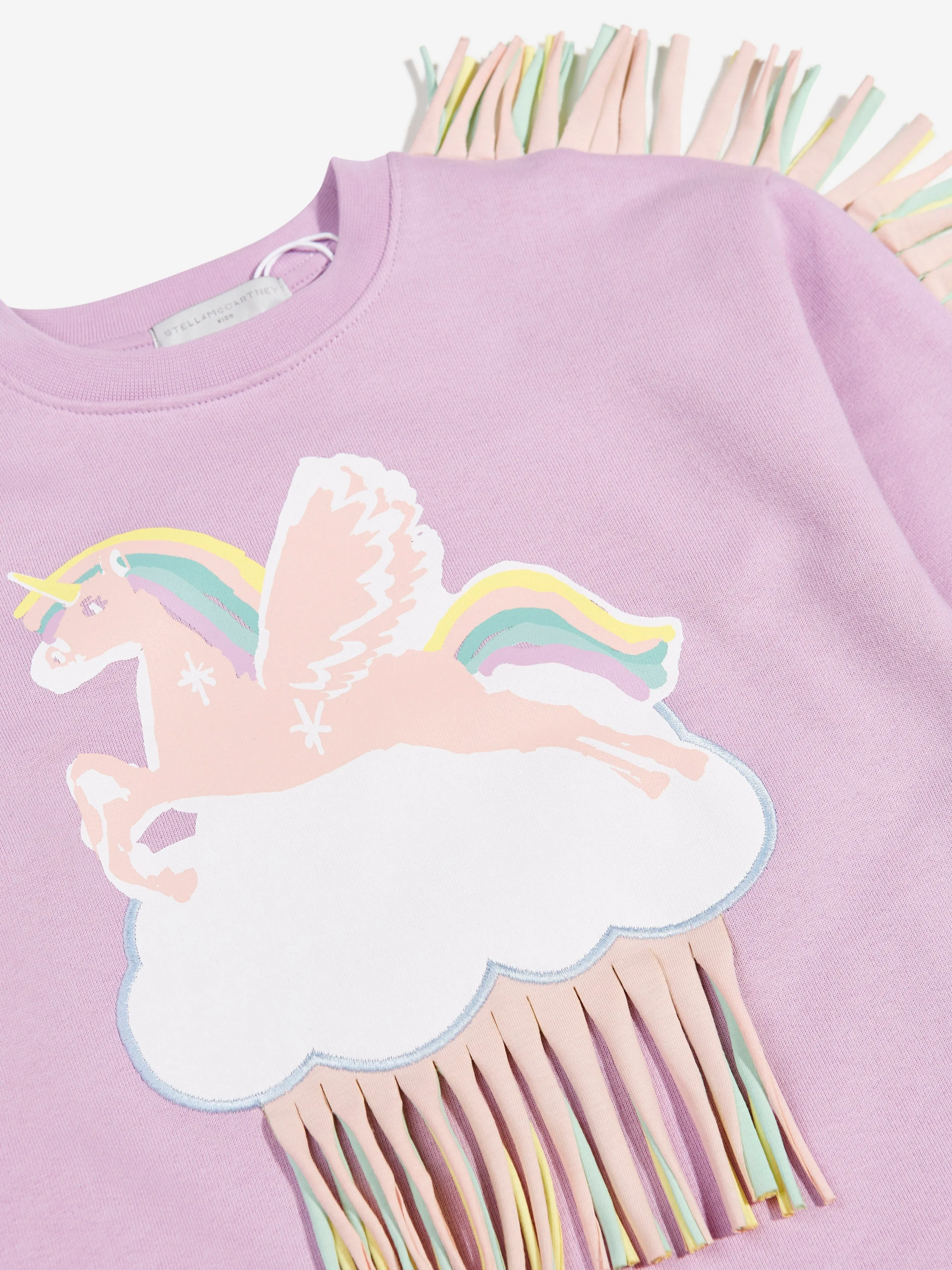 Stella McCartney Girls Unicorn Sweater Dress in Purple