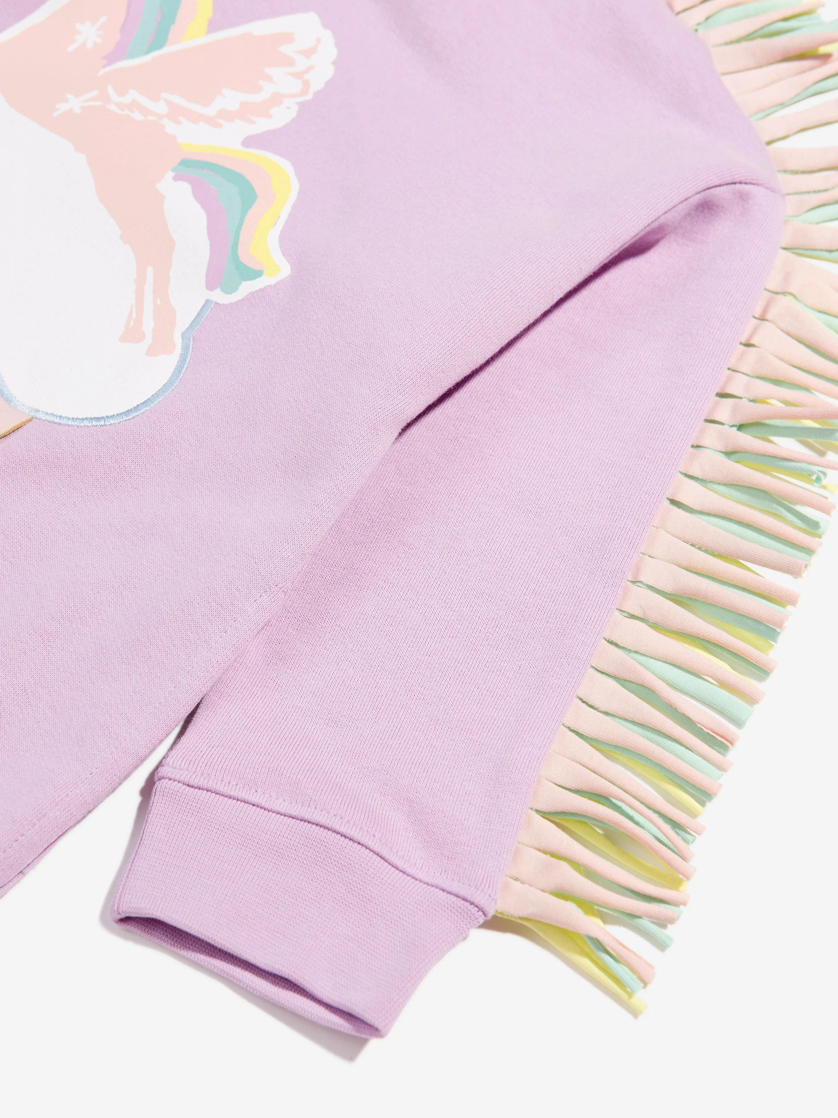 Stella McCartney Girls Unicorn Sweater Dress in Purple