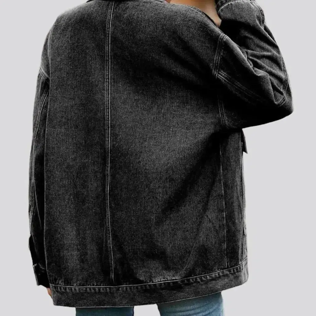 Stonewashed women's jean jacket