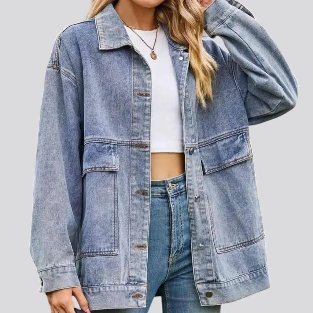 Stonewashed women's jean jacket