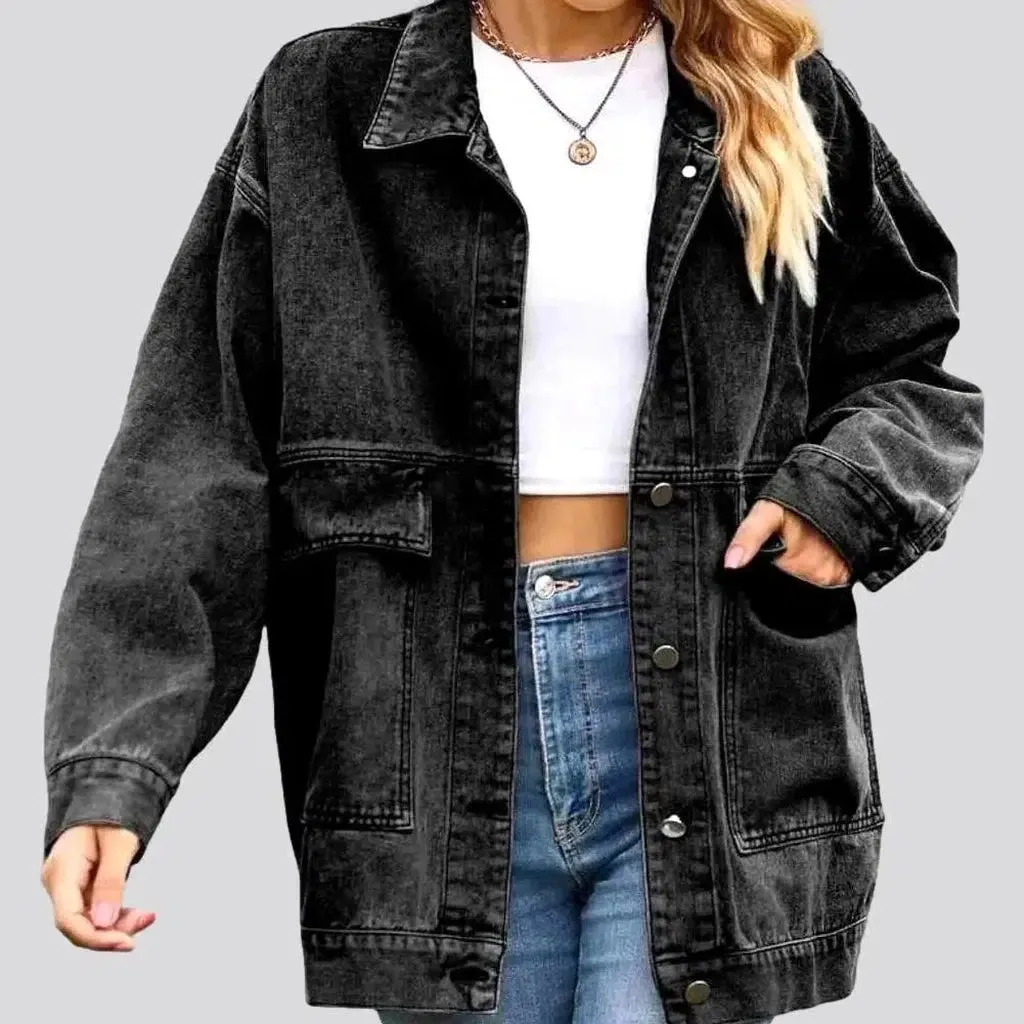 Stonewashed women's jean jacket