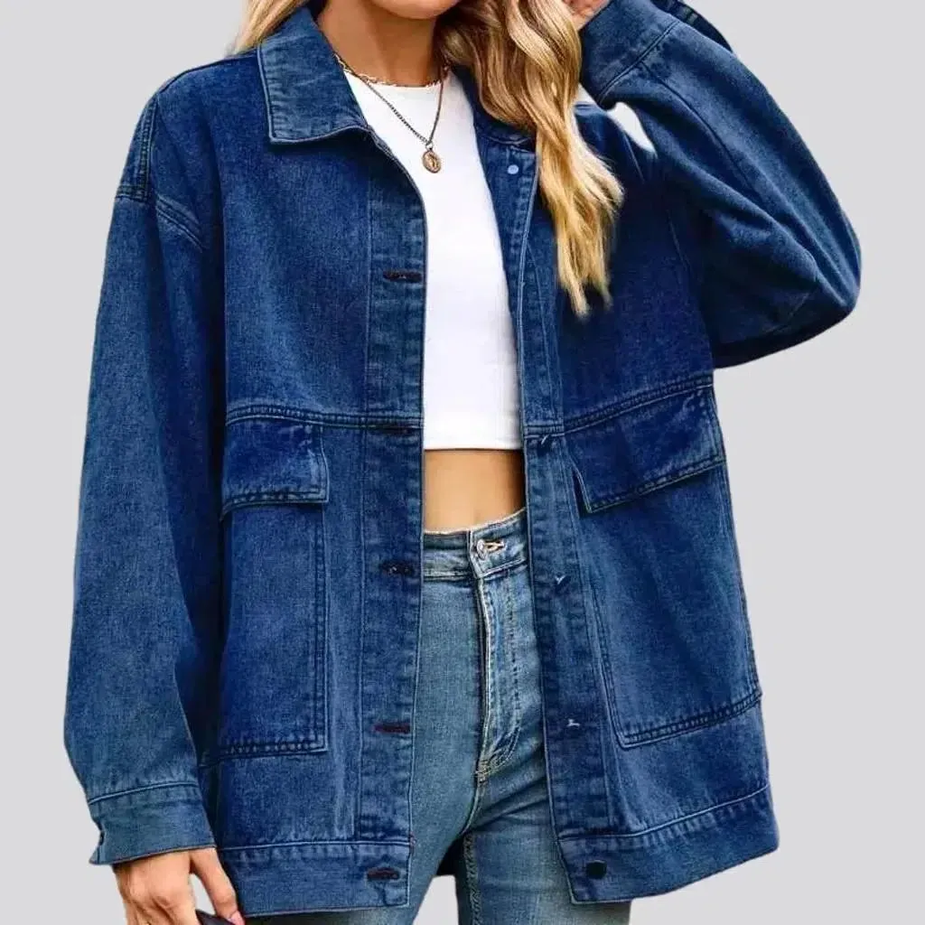 Stonewashed women's jean jacket