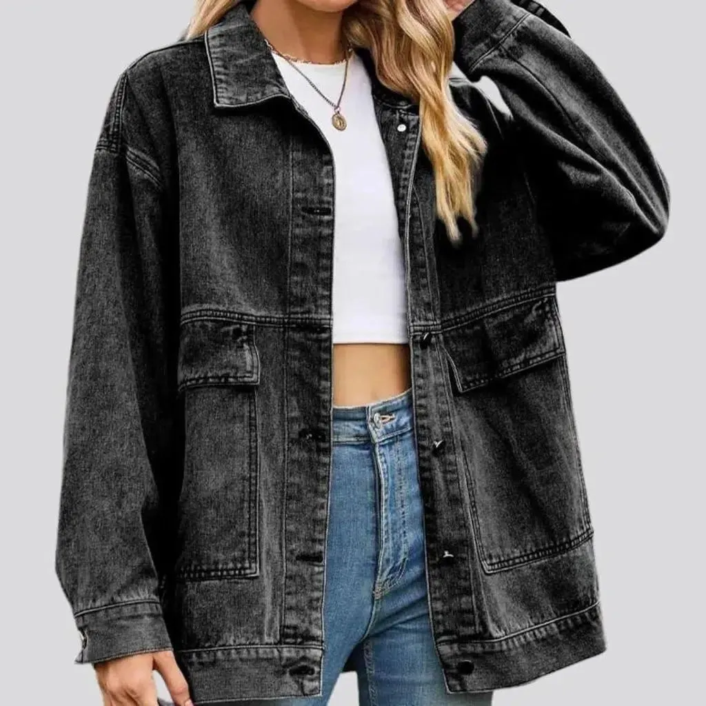 Stonewashed women's jean jacket