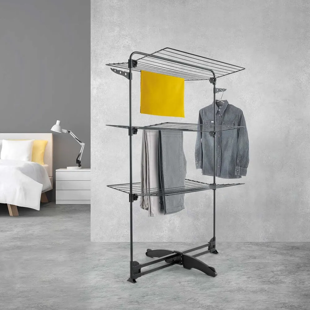 Storm Onyx 3 Tier Tower Clothes Airer Matte Black