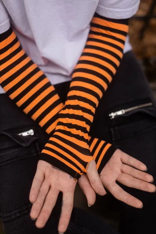 Striped Nylon Arm Warmers