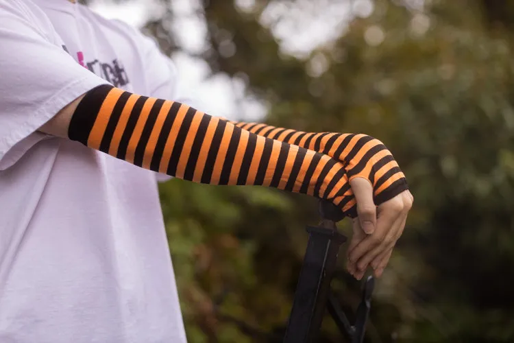 Striped Nylon Arm Warmers