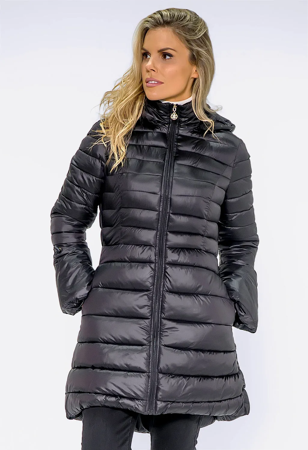 Stylish Black Quilted Puffer Coat