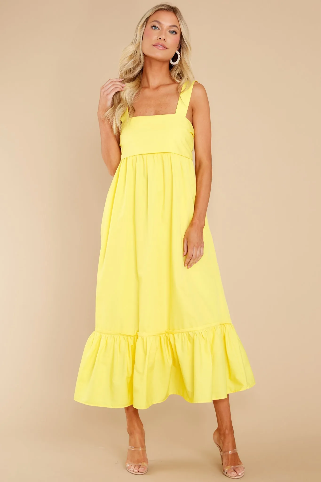 Such A Stunner Yellow Midi Dress