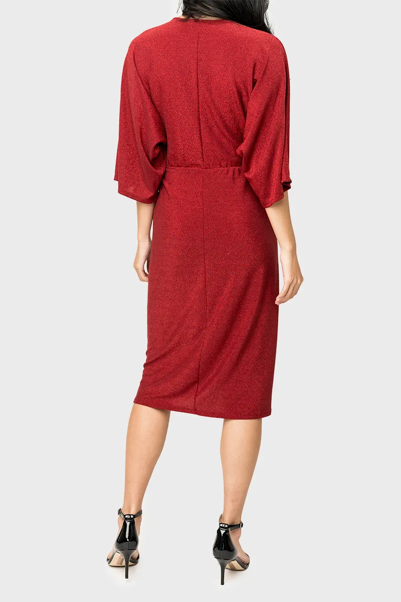 Surplice Wrap Dress in Shimmer Knit