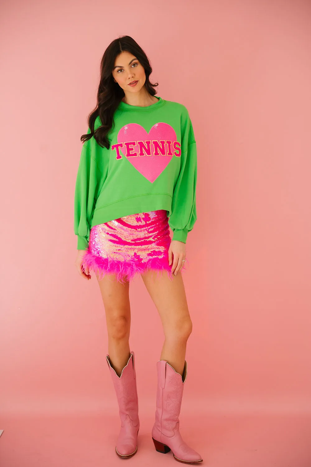 TENNIS LOVE GREEN PULLOVER