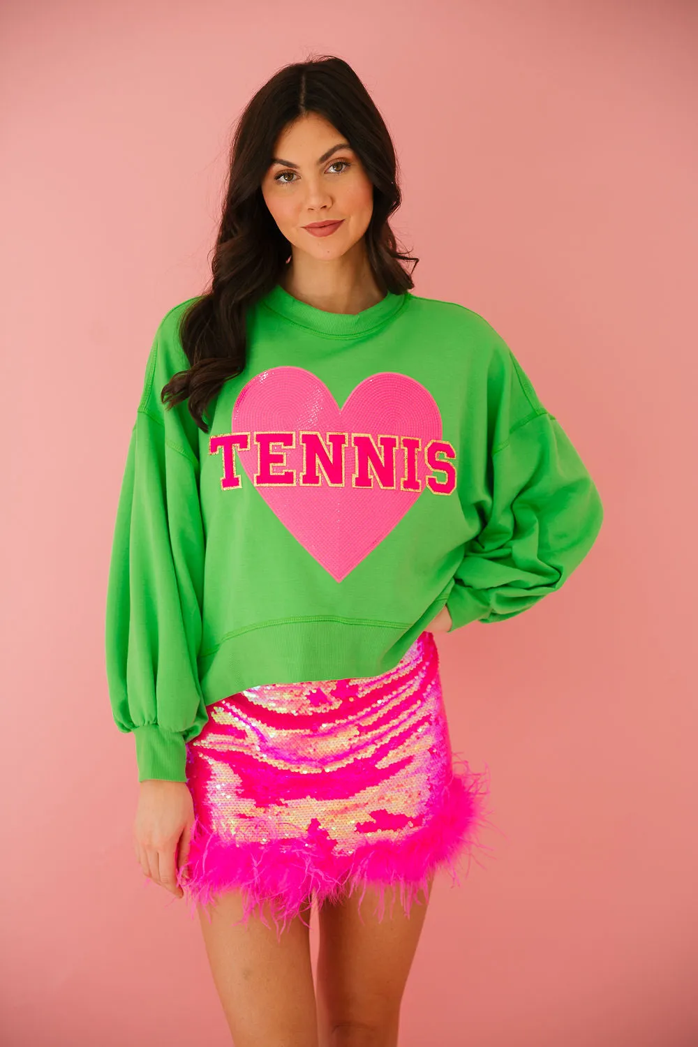 TENNIS LOVE GREEN PULLOVER