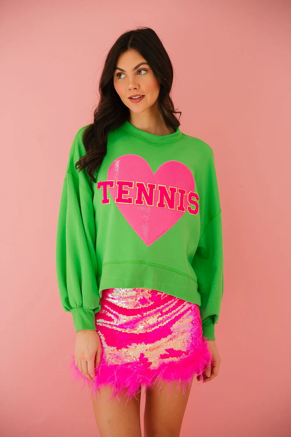 TENNIS LOVE GREEN PULLOVER