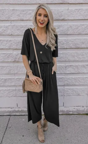 The Julianna Jumpsuit in Black and Green