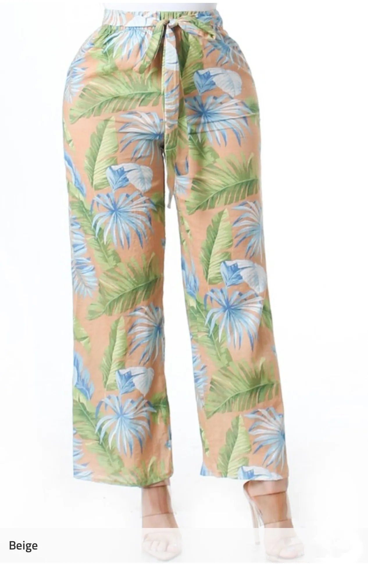 Tropical Print Capri Pants