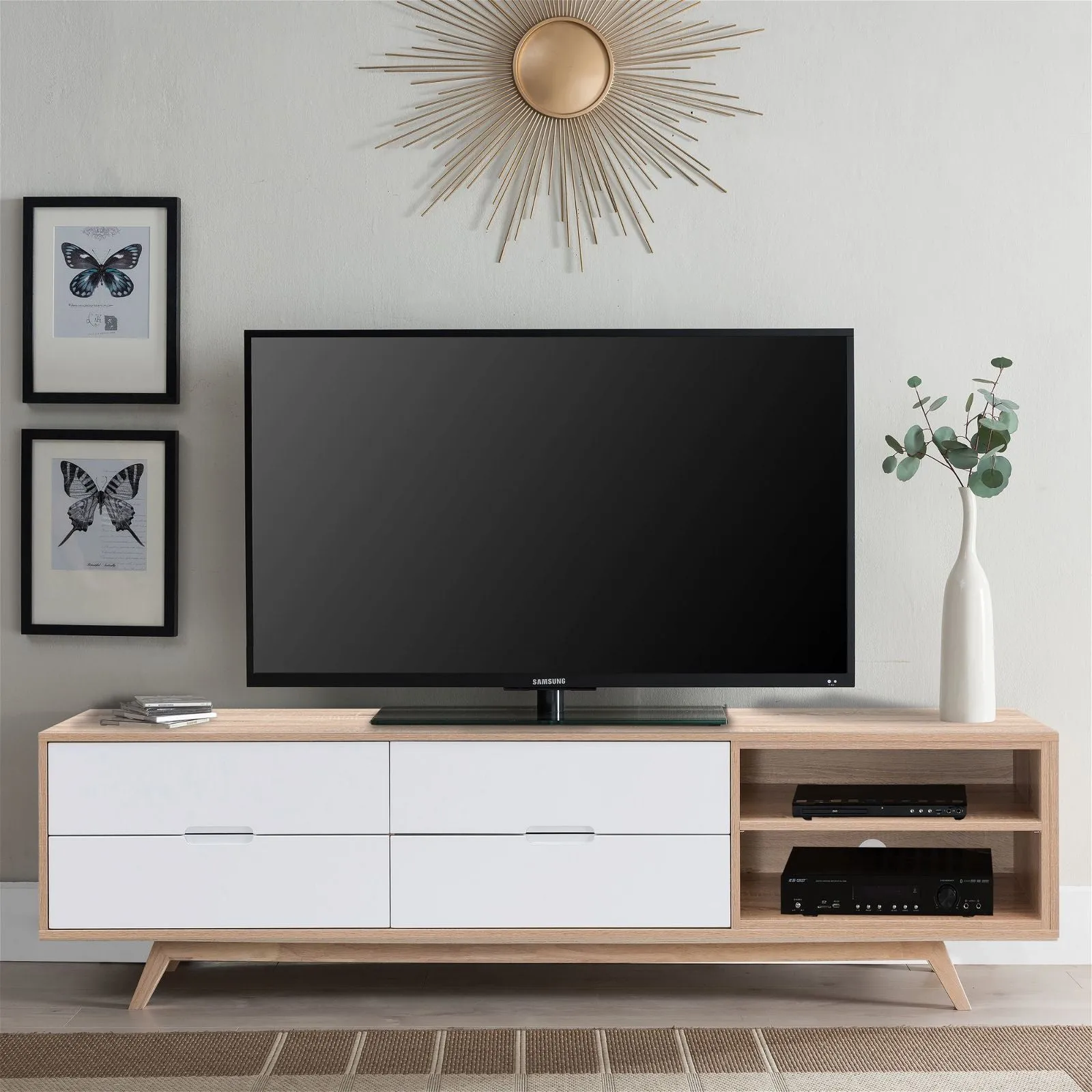 Tuscany Entertainment Unit 1800mm Oak White by Criterion