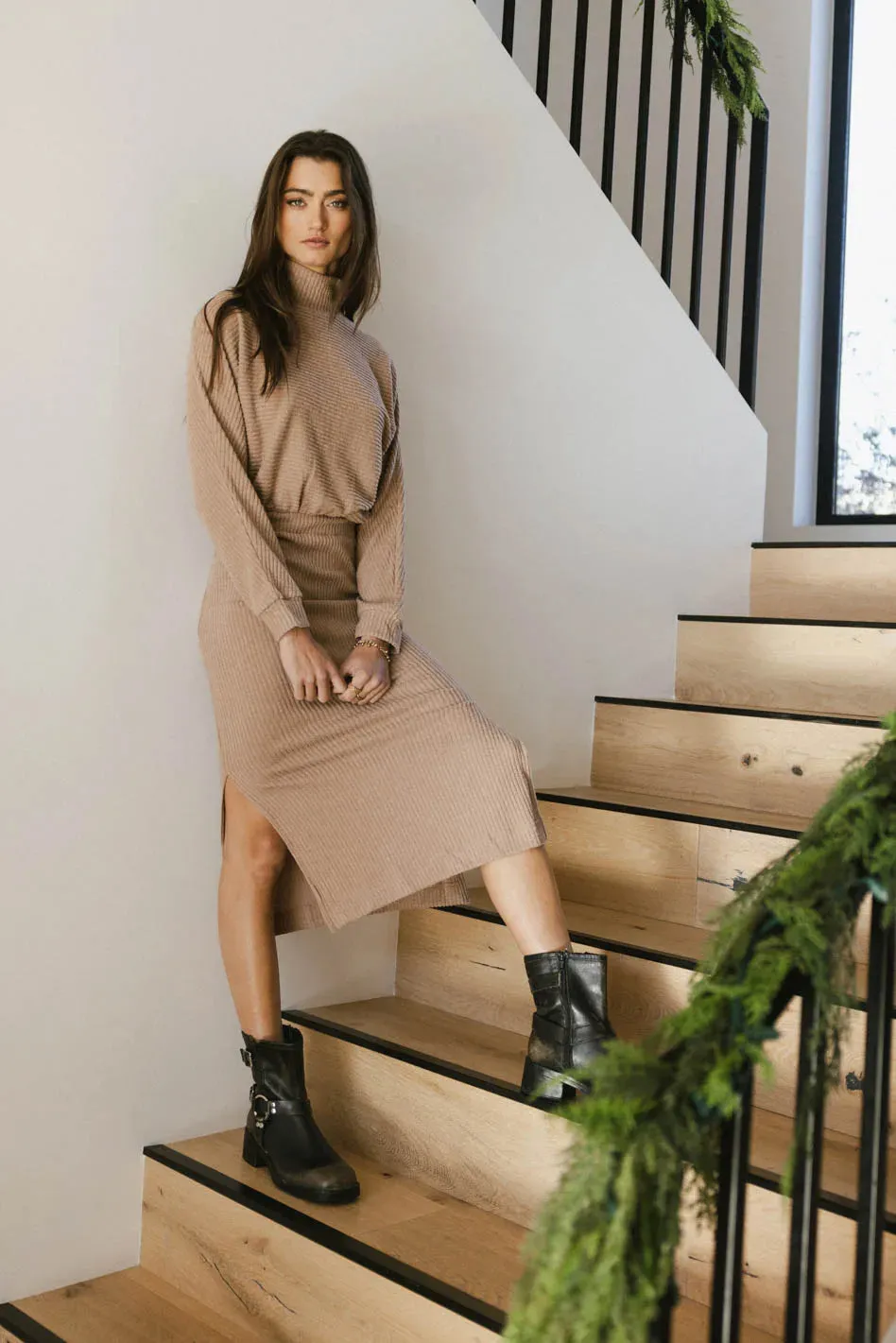 Ulrich Sweater Dress in Tan