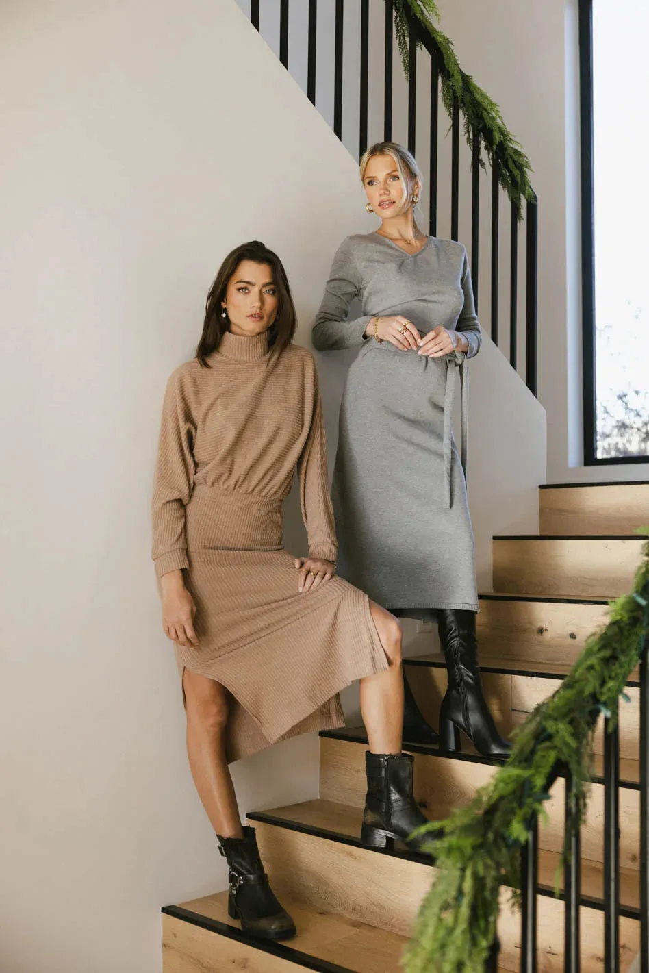 Ulrich Sweater Dress in Tan