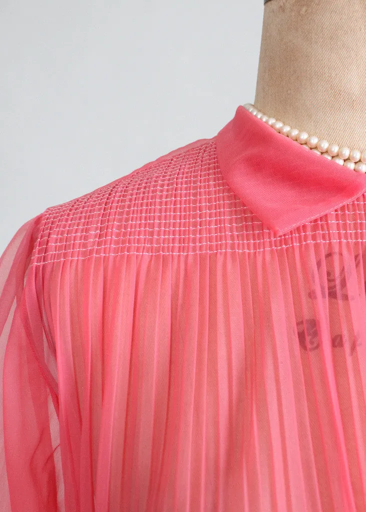 Vintage 1950s Watermelon Sheer Nylon Blouse