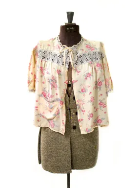 Vintage Dainty Floral 30's Bed Jacket