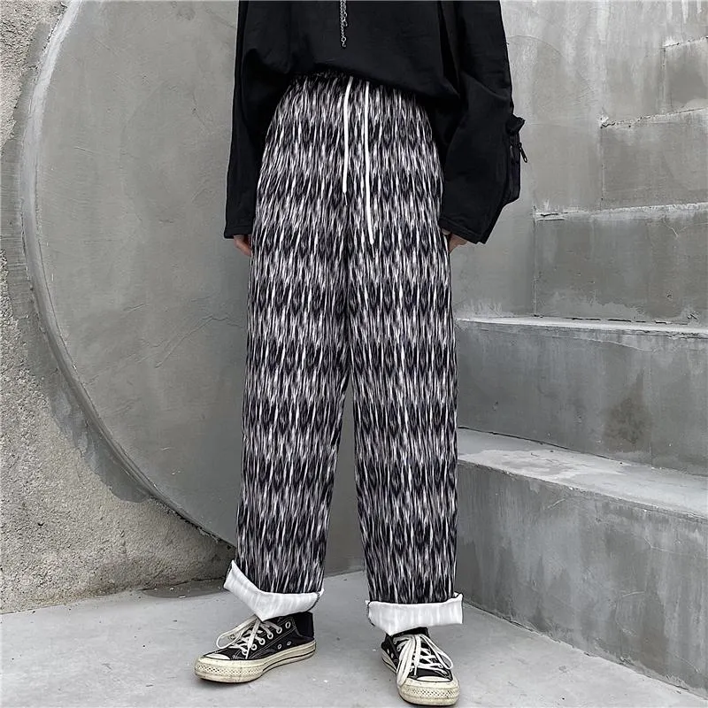 Vintage Pattern Print High Waist Loose Pants