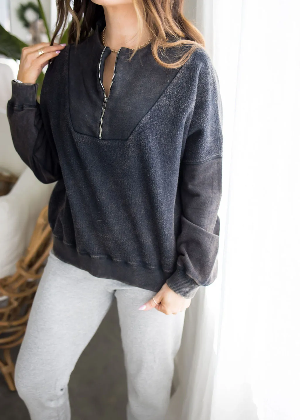 Vonn Half Zip Pullover by Lily and Lottie