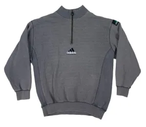 VTG 90s 00s ADIDAS EQT GREY HALF ZIP PULLOVER JUMPER SIZE M