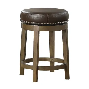 Westby Medium Round Swivel Counter Height Stool, Brown - Set of 2