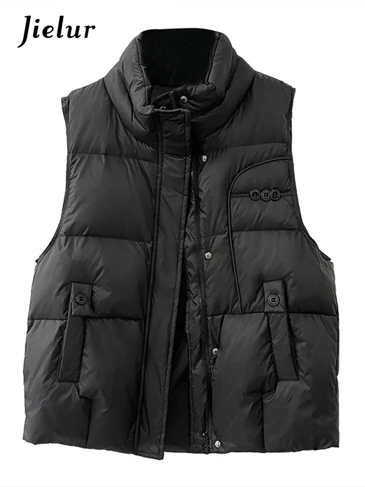 White Duck Down Vest Coat Sleeveless Light Down Jacket Women Black Beige Windproof Lightweight Warm Waistcoat Female New