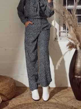 Women Grey Animal Straight Pants