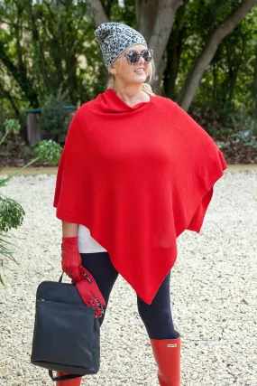 Womens 10% Cashmere Mix Poncho One Size - LUCKY DIP CLEARANCE