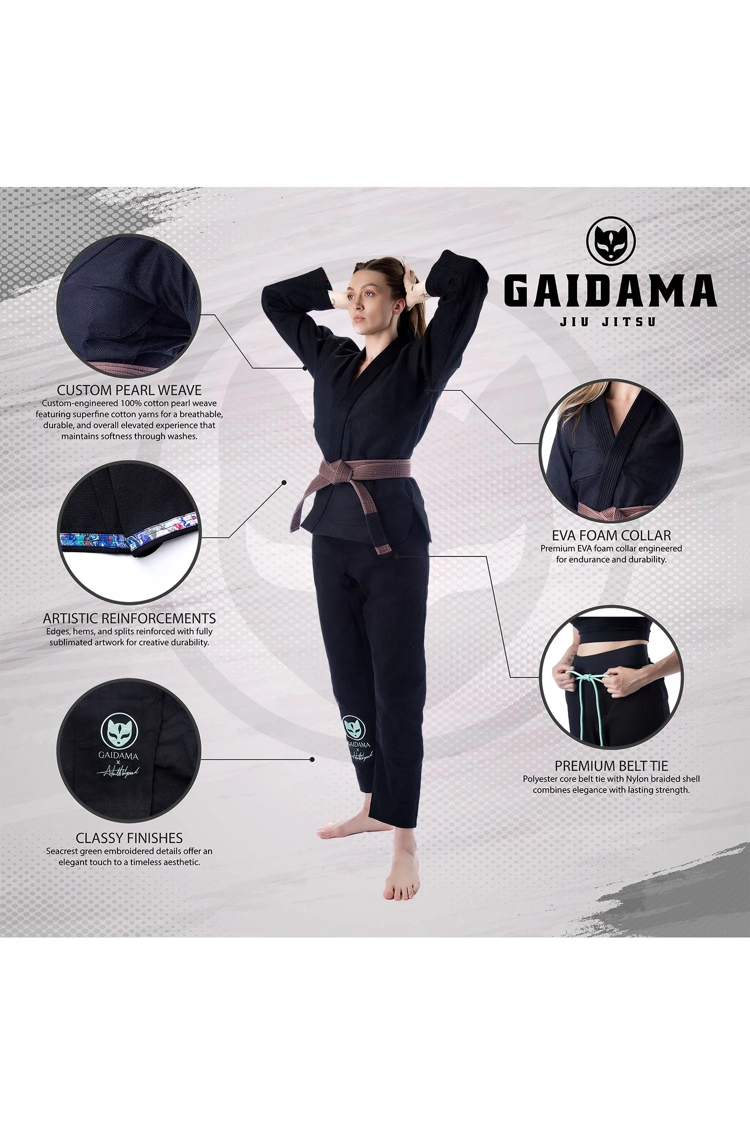 Women's Gaidama x Antoinette Wysocki Perfect Fit Jiu Jitsu Gi - Black