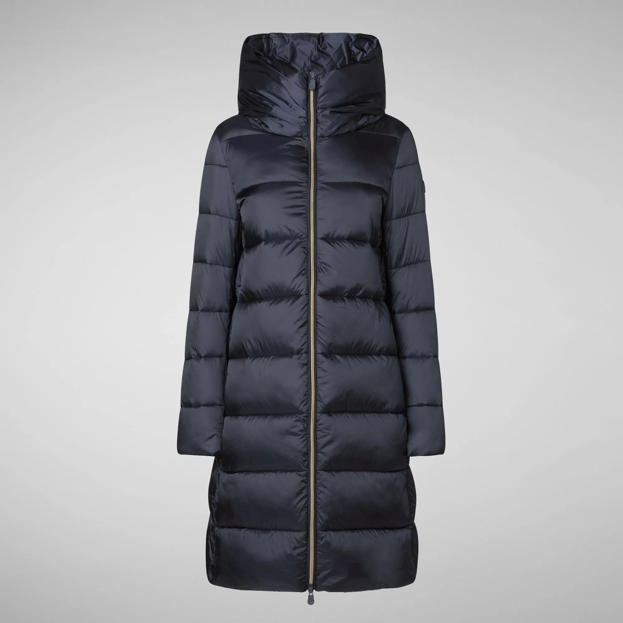 Women's Hooded Animal free Puffer Lysa Coat Blue Black