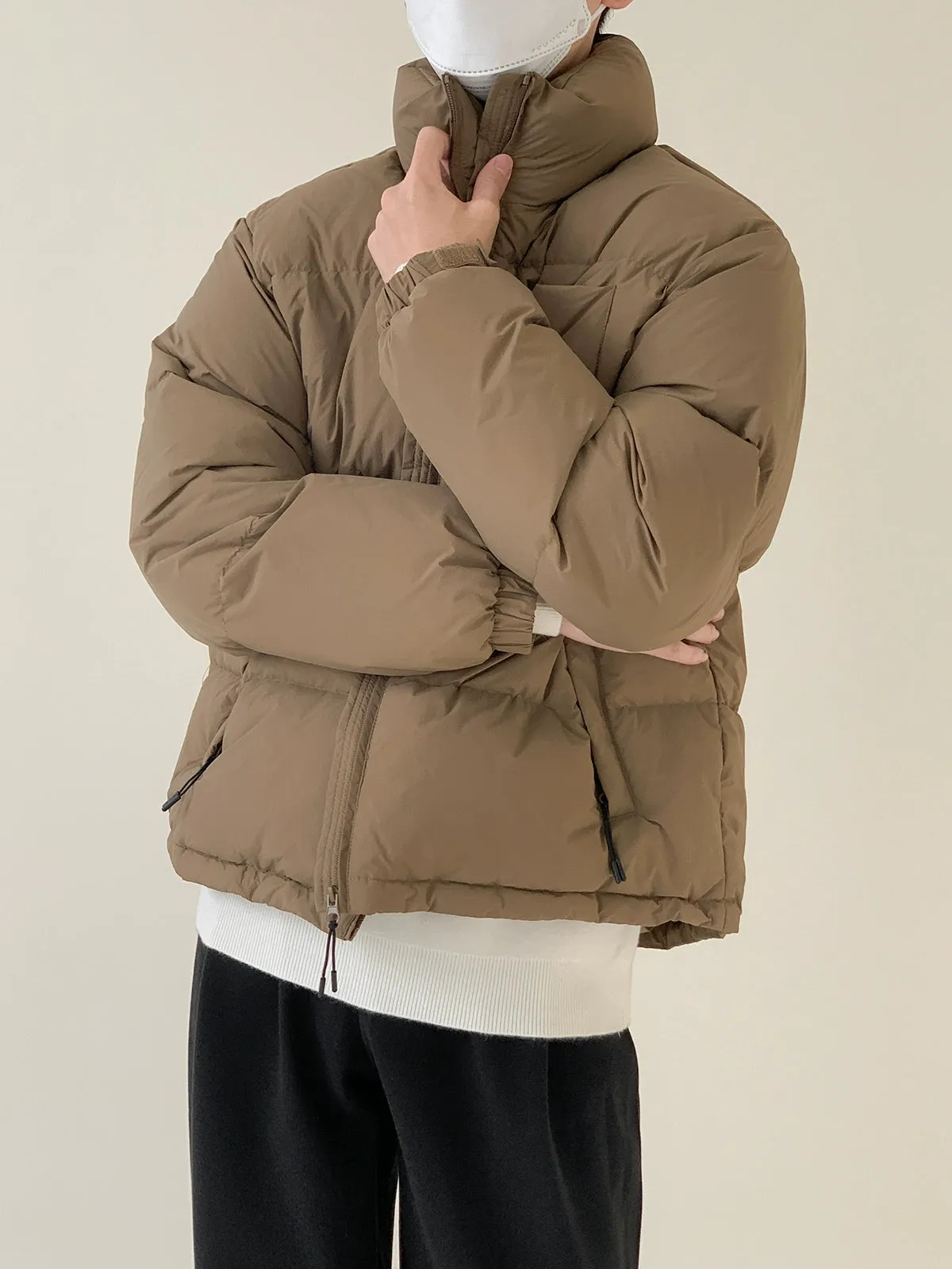 Zhou Solid Front Pocket Down Jacket