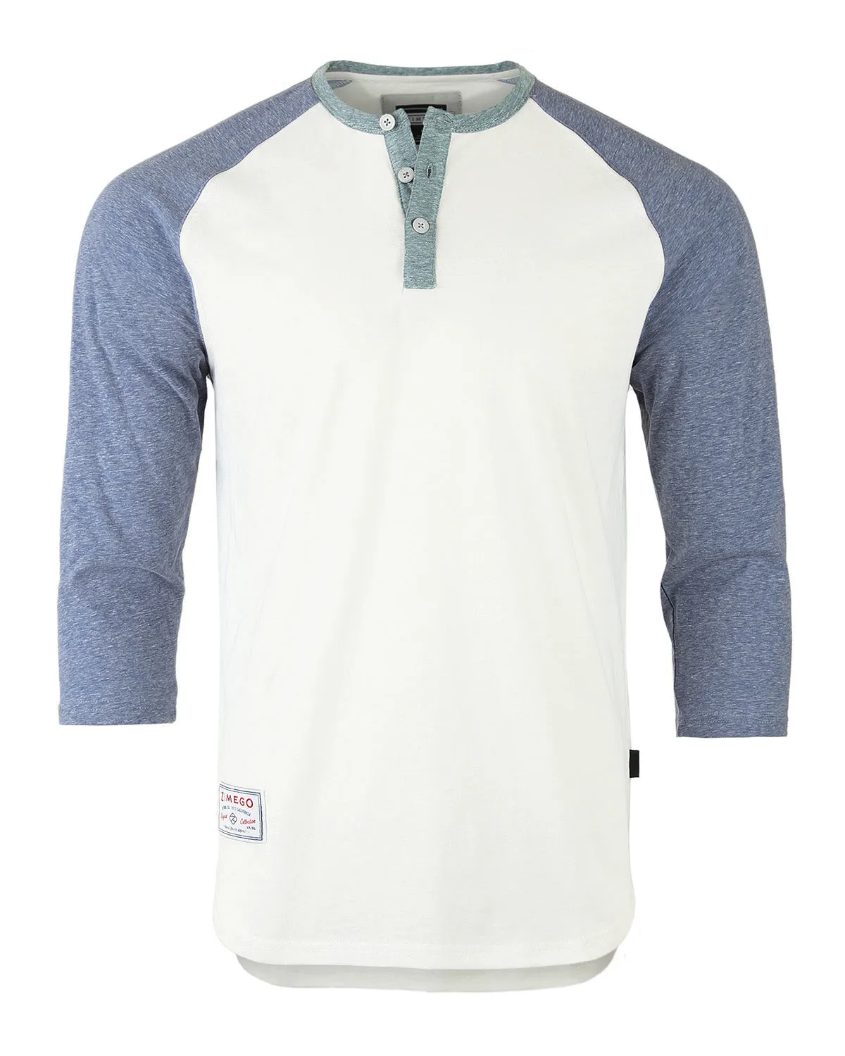 ZIMEGO Men's 3/4 Sleeve Baseball Retro Raglan Henley Shirts